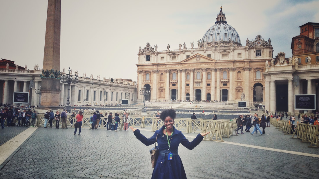 Ranthony Edmonds inside St. Peter's Square in Vatican City, Italy.
